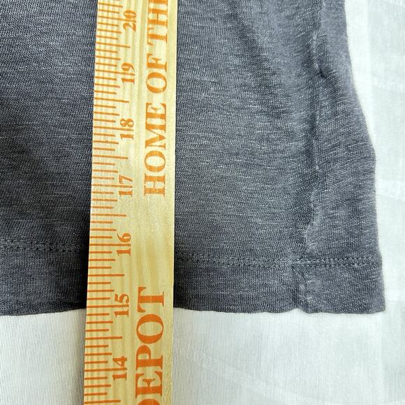H&M Linen Tee Shirt Size M‎ Grey Graphite Round Neck Short Sleeve - Picture 6 of 6